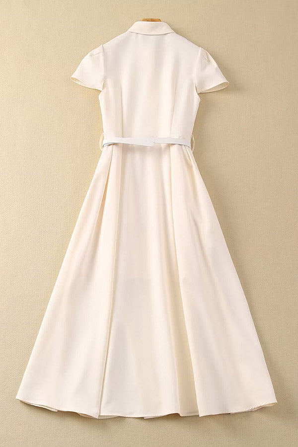 Fashion Ivory Short Sleeves Holiday Midi Dress Mislish Fashion Ivory Short Sleeves Holiday Midi Dress Mislish