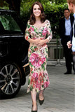 Kate Middleton Midi Mermaid Print Dress