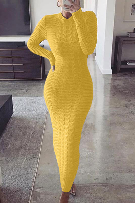 champagne sweater dress Handmade Champagne Knit Sweater Dress (0076)
