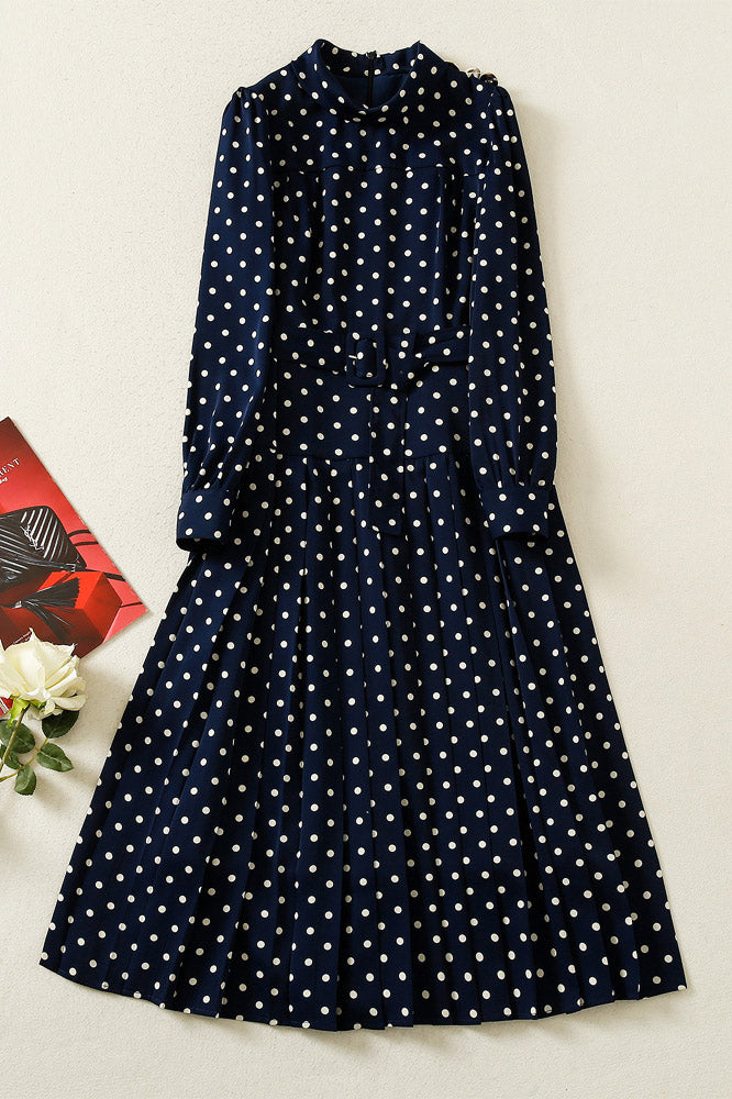 Kate Middleton Inspired Polka Dot Long Sleeve Dress  Mislish