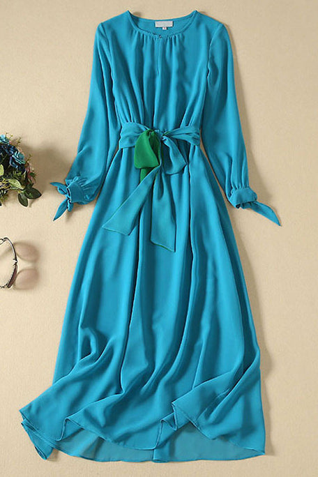 Kate Middleton Scoop Two Tone Lace-up Maxi Dress Mislish Kate Middleton Scoop Two Tone Lace-up Maxi Dress Mislish