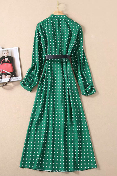 Kate Middleton V-Neck Geometric Print Dress With Belt – Mislish