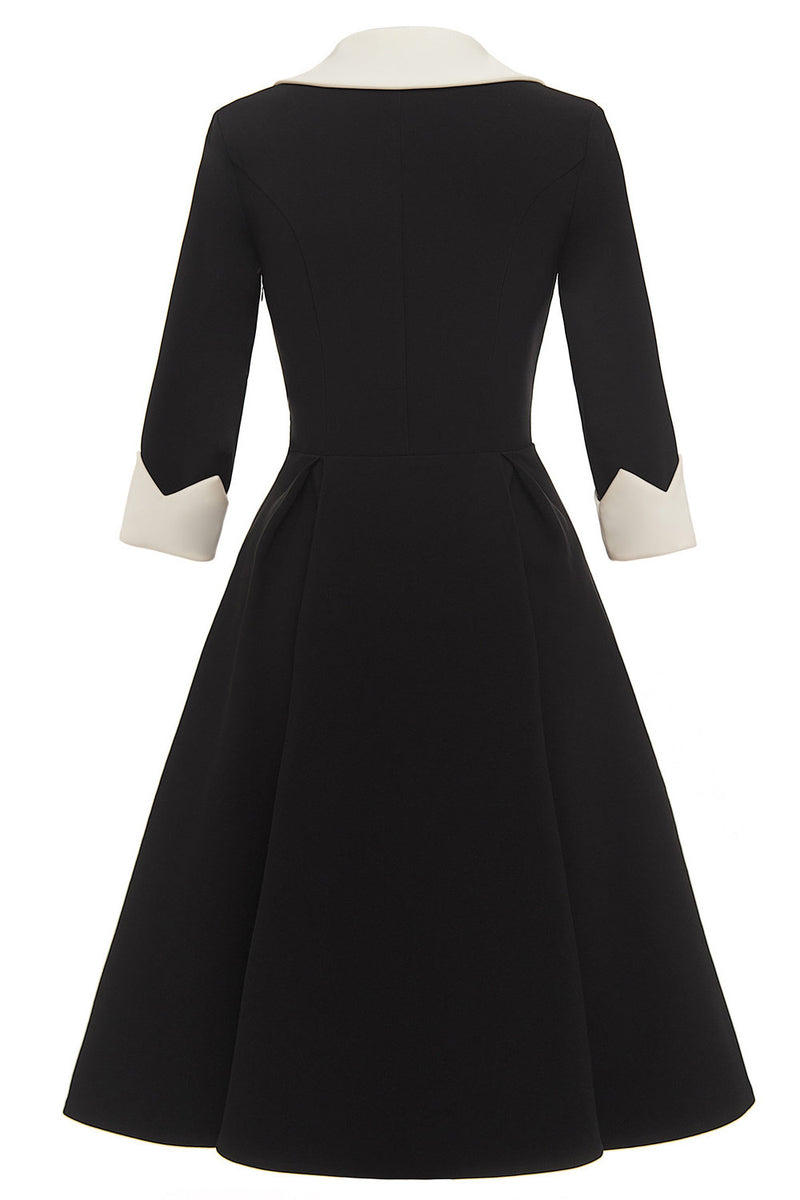 Midi Black And White A-Line Dress – Mislish