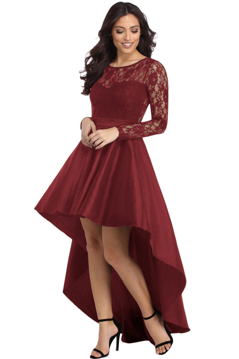 high low graduation dresses Sexy Lace Panel Dress – Mislish Mall Dress Stores In Embroidery detail size:9/10Y When Can You Get