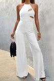 Sexy White Cut Out Halter Jumpsuit