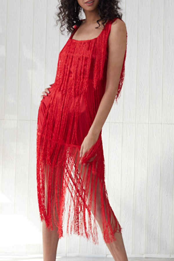 backless tassel dress La Lune Backless Maxi Dress | White | Dresses