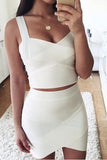 White Mini Sexy Bandage Tight Skirt