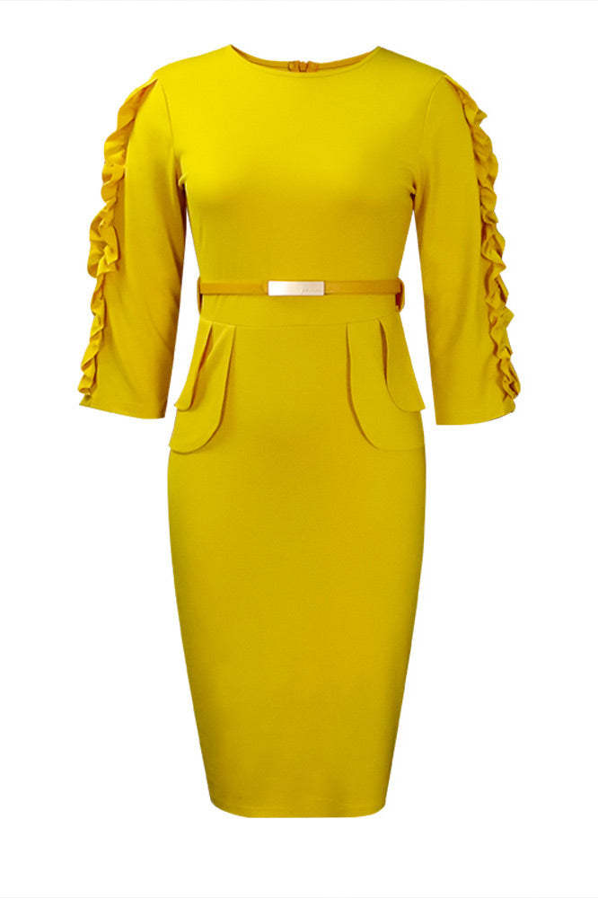 mustard long sleeve bodycon dress new autumn winter fit long sleeve dress a ruched