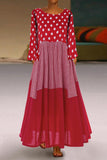 Polka Dot Panel Gingham Sleeveless Maxi Dress