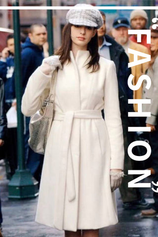 Anne Hathaway Inspired Midi Ivory Coat