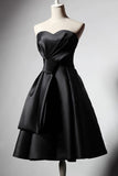 Short Strapless Sweetheart A-Line Black Party Homecoming Dresses