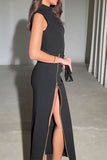 Midi Black Bodycon Sleeveless Dress