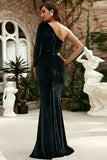 Black One Sleeve Cut Out Evening Gown Prom Dress