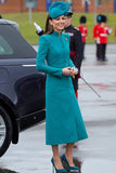 Kate Middleton 2023 Peacock Blue Midi Dress Office Wear