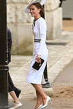 Kate Middleton Inspired Two-tone Fitted Short Dress