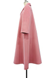 Celebrity Inspired Retro Mid-length Pink Coat