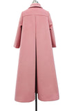 Celebrity Inspired Retro Mid-length Pink Coat