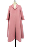 Celebrity Inspired Retro Mid-length Pink Coat