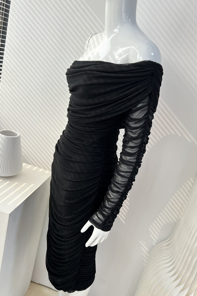 Chic Black Long Sleeve Bodycon Dress