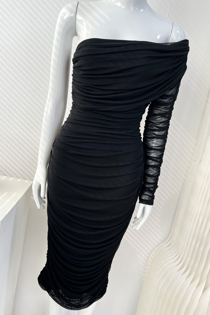 Chic Black Long Sleeve Bodycon Dress