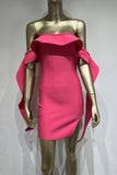 Chic Hot Pink Mini Strapless Party Homecoming Dress