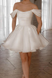 Chic Black Off-Shoulder A-Line Party Homecoming Dress