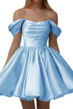 Chic Black Off-Shoulder A-Line Party Homecoming Dress