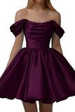Chic Black Off-Shoulder A-Line Party Homecoming Dress