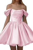 Chic Black Off-Shoulder A-Line Party Homecoming Dress