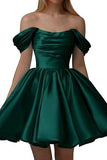 Chic Black Off-Shoulder A-Line Party Homecoming Dress