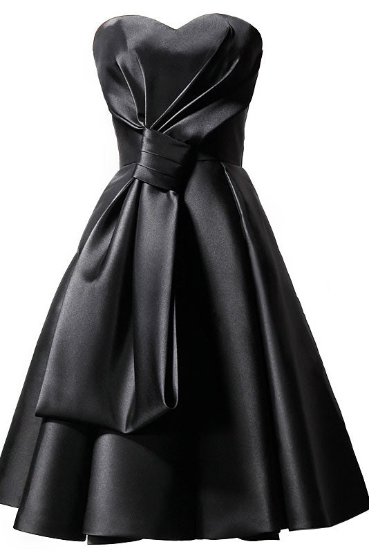 Short Strapless Sweetheart A-Line Black Party Homecoming Dresses