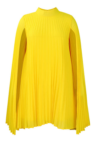 Chic Yellow Chiffon Mini Party Dress