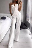Chic Dark Green Strapless Jumpsuit