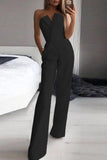 Chic Dark Green Strapless Jumpsuit