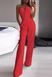 Chic Dark Green Strapless Jumpsuit