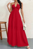 Dark Navy Halter A-Line Maxi Dress