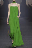 Fashion Green High Waist Spaghetti Straps Women Jumpsuit