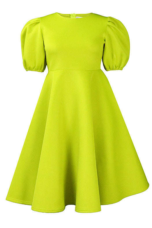 Chic Green Midi A-Line Dress