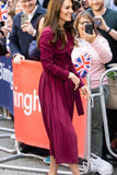 Kate Middleton Inspired Purple Double Breasted Trench Coat Dress