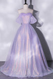 Lilac Off Shoulder Ball Gown Prom Dress