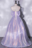 Lilac Off Shoulder Ball Gown Prom Dress