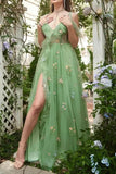 Lilac Off Shoulder High Split Prom Gown Evening Dress