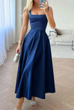 Lilac Square Neckline A-Line Prom Maxi Dress