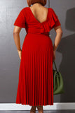 Midi Red A-Line Dress