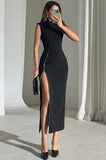 Midi Black Bodycon Sleeveless Dress
