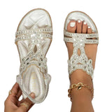 Women's Comfortable Flat Sandals With Rhinestones