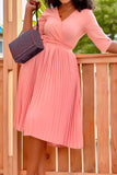 Pink A-Line Knee Length Dress