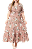 Plus Size A-Line Long Floral Maxi Dress