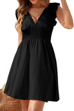 Mini A-Line V-Neck Summer Dress