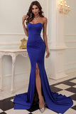 Red Strapless Sweetheart Mermaid Formal Evening Dresses